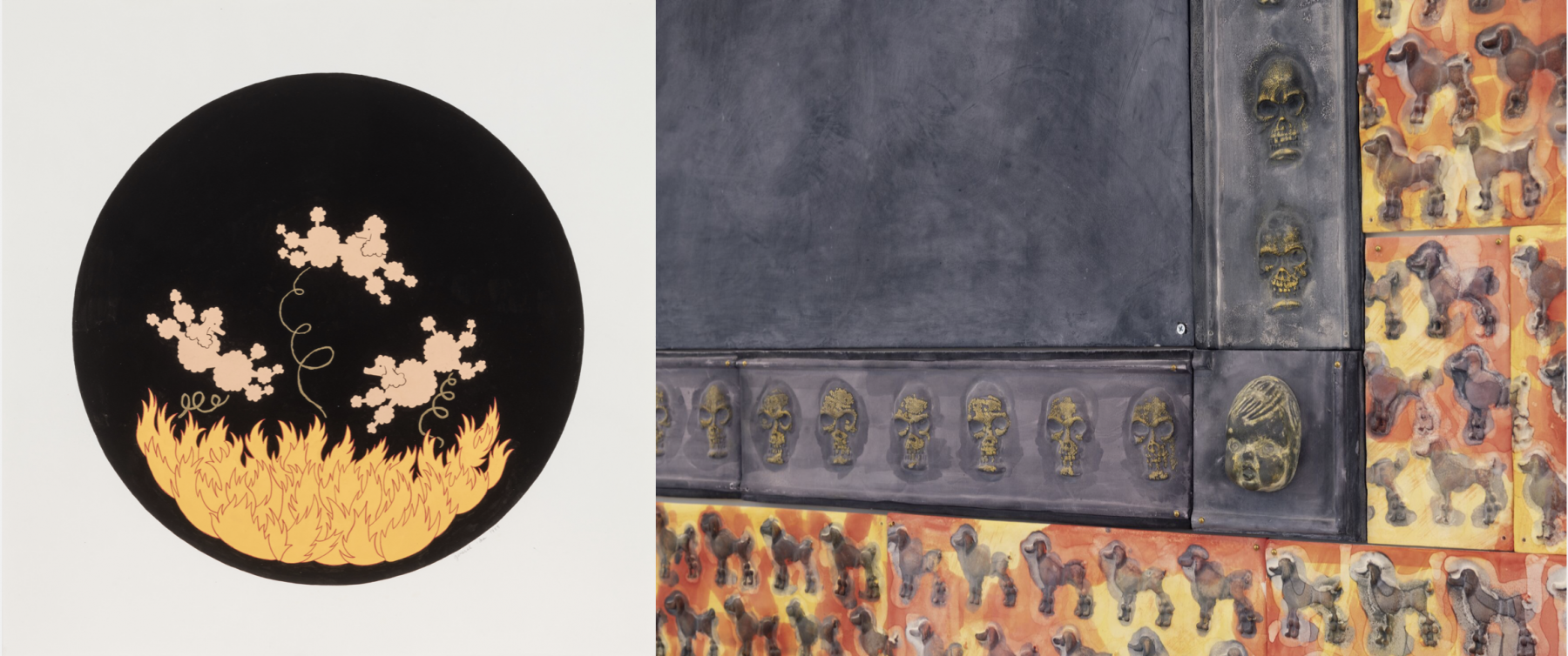 GENERAL IDEA

Left to right: Study for the Firewall (Phoenix with a P) (1985); detail of Firewall (1985)