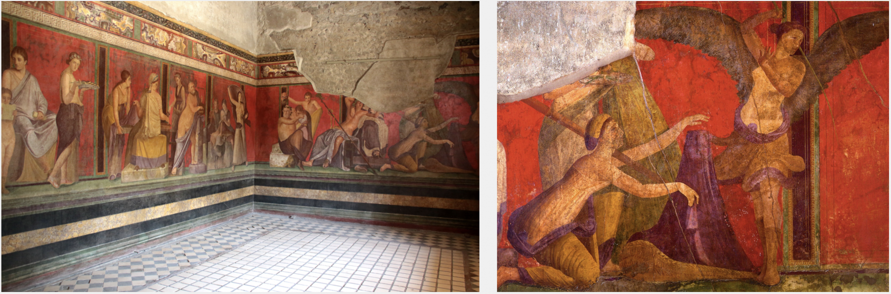 Fresco from the Sala di Grande Dipinto, Scene VII (pictured at right) in the Villa dei Misteri (Villa of the Mysteries), Pompeii (c. 60-50 B.C.)