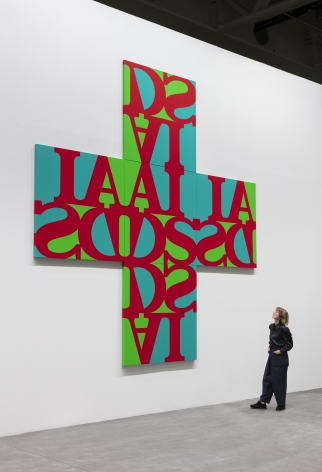 General Idea,&nbsp;AIDS Cross (Cadmium Red Medium), 1991/2021 at Art Basel Unlimited, Basel, Switzerland, 2021